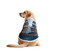 Sailing Boats in The Ocean Dog Shirt for Large & Medium Dogs - Mesh Breathable Pet T-Shirts, Perfect for Daily Wear and Special Occasions