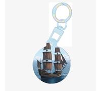 Sailing Boats in The Ocean Dog Tags Round Pet Tag,Acrylic Pet ID Tags Durable and Stylish,Perfect for Small to Large Pets
