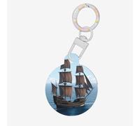 Sailing Boats in The Ocean Dog Tags Round Pet Tag,Acrylic Pet ID Tags Durable and Stylish,Perfect for Small to Large Pets