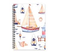 Sailing Boats Journal 2026 A5 To Do List Notebook Diary Calendar 2026 Women's Diary Planner A5 for College Student Week To View Monthly Year Planner with Dotted Line Note Page Slim