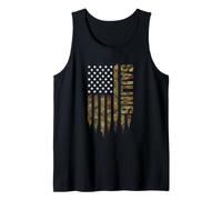 Sailing Camouflage Patriotic US American Flag Tank Top