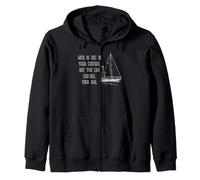 Sailing Control Your Sail Motivation Nautical Quote Zip Hoodie