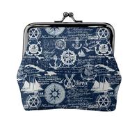 Sailing Cruises Nautical Coin Purse, Kiss-lock Change Purse Wallets, Small PU Leather Coin Purse for Women