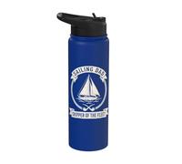 Sailing Dad Skipper Sailor Sailboat Captain Stainless Steel Insulated Water Bottle