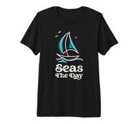 Sailing Design with Seas the Day Nautical Pun for Sailors Premium T-Shirt