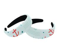 Sailing Element Hairbands for Women Girls, 2 Packs Wide Head Bands Hoops for Hair, Velvet Thick Padded Hairband Hair Band Hoops