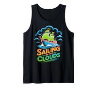 Sailing in the Clouds Colorful Ship Design Tank Top