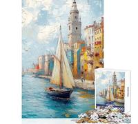 Sailing in Venice 1000 Pieces Jigsaws Adults Puzzles Gifts Mindful Soothing Leisure Game Soothing Stress Free Play (38x52cm)