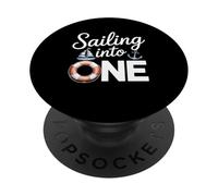 Sailing Into One Birthday Cute Nautical First 1st Birthday PopSockets Adhesive PopGrip