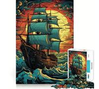 Sailing Into Sunset 1000 Pieces Jigsaw Puzzles for Adults Fine Logic Toy Leisure Time Neat Edge Art Collectible (38x26cm)