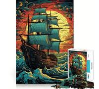 Sailing Into Sunset 1000 Pieces Jigsaw Puzzles for Teenagers Logic Train Toy Quiet Fun Smooth Cut Lovely Gift (50x75cm)