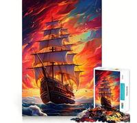Sailing Into Sunset 1000 Pieces Jigsaw Puzzles for Teenagers Mental Toy Stress Relief Premium Cut (38x52cm)