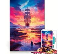 Sailing Into Sunset Jigsaw Puzzles 1000 Pieces for Adults Boost Memory Peaceful Fun Premium Cut Memorable Gift (50x75cm)