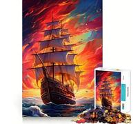 Sailing Into Sunset Jigsaw Puzzles 1000 Pieces for Adults Strengthen Memory Group Joy Clean Edge Stylish Gift (50x75cm)
