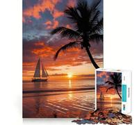 Sailing Into The Sunset 1000 Pieces Jigsaw Puzzles for Adults Memory Gain Calm Mind Design Assembly Creative Gift (38x26cm)