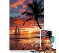 Sailing Into The Sunset Jigsaw Puzzles 1000 Pieces for Adults Strengthen Memory Group Joy Clean Edge Stylish Gift (50x75cm)