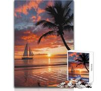 Sailing Into The Sunset Jigsaw Puzzles 1000 Pieces for Teenagers Mindful Learning Fun Game Unique Gift for Joyful Celebrations Size 50x75cm