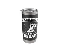 Sailing is My Therapy Sailboat Skipper Captain Ship Boat Stainless Steel Insulated Tumbler
