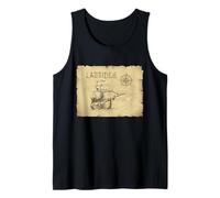 Sailing Latitudes Compass Ship Sketch Vintage Nautical Art Tank Top