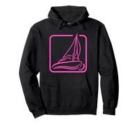 Sailing Logo Symbol Square Sailboat Ship Captain Crew Logo Pullover Hoodie