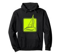 Sailing Logo Symbol Square Sailboat Ship Captain Crew Logo Pullover Hoodie