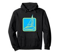 Sailing Logo Symbol Square Sailboat Ship Captain Fun Crew Pullover Hoodie