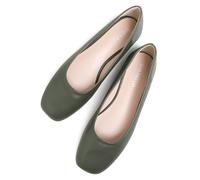 SAILING LU Flats for Women Comfortable Solid Color Soft Flats Square Toe Ballet Casual Work Shoes Dressy Slip-ons Loafers, A207-dark Green, 7.5 UK