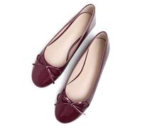 SAILING LU Women's Pointed Toe Ballet Flats Comfortable Solid Color Flat Shoes Casual for Women Work Slip-Ons Loafers, I322a-burgundy, 5 UK