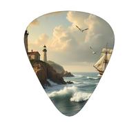 Sailing Near Lighthouses Guitar Picks Gift Set - 12 Smooth Durable Plectrums For Acoustic, Electric & Bass Guitar, Perfect Present For Guitar Lovers & Musicians