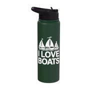 Sailing Passion I Love Boats Nautical Stainless Steel Insulated Water Bottle