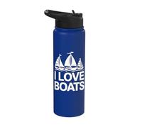 Sailing Passion I Love Boats Nautical Stainless Steel Insulated Water Bottle