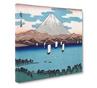 Sailing Past Mount Fuji by Utagawa Hiroshige Canvas Print | Gallery Wrapped 30mm Frame Wall Art | 20x20 inches | Ready to Hang | Asian Seascape Picture | Living Room Bedroom Lounge Office