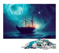 Sailing Pirate Ship Jigsaw Puzzles for Adults 1000 Piece Puzzles for Adults Educational Activity for Cognitive Skills Cognitive Skill Improvement 1000 PCS(38x26cm)