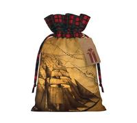 Sailing Pirate Theme Patterned decorative gift bag, drawstring candy bag, reusable, suitable for storing gifts or everyday items.