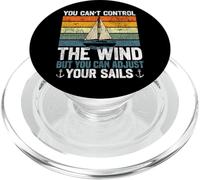 Sailing Sailboat Retro Vintage You Can't Control The Wind PopSockets PopGrip for MagSafe