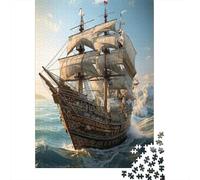 Sailing Ship Adventure 1000 Piece Premium Cardstock Diy Jigsaw Puzzle Kids Beginners Educational Game Stress Relief 38x26cm/1000pcs