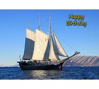 Sailing Ship Boat Birthday Card