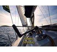 Sailing Ship Boat Birthday Card