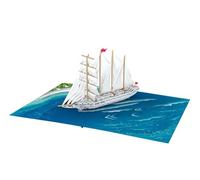 Sailing Ship Card - 3D Pop Up Card - Perfect for Birthdays, Father’s Day, or Nautical Enthusiasts - Elegant Ship on the Open Sea