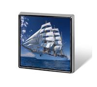 Sailing Ship Funny Lapel Pins Square Brooch Pin 0.7 Inches Badge Clothes Accessories for Men Women