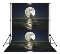 Sailing Ship In Storm Print 5×7ft Photo Backdrop, Seamless Background Cloth For Studio And Portrait Photography Wedding Party