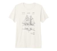 Sailing Ship Model Patent Technical Drawing Blueprint Premium T-Shirt