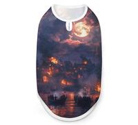 Sailing Ship Moon Burning Village Dog And Cat Clothes Pet Summer Sleeveless T Shirt Basic Vest XL