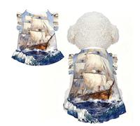 Sailing Ship Ocean S Pet Apparel for Small Dogs-Cute Summer Outfit for Puppy, Soft Breathable Pet Clothes for Cat