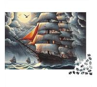 Sailing Ship Ocean Scenery 1000 Piece Jigsaw Puzzle Jigsaw Puzzle for Adults Night Sky Relaxing Family Home Gift 70x50cm/1000pcs