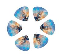 Sailing Ship Ocean Sunset 12 Pack Guitar Picks Plectrums with Organizer Storage Box, Guitar Picks for Bass Electric Acoustic Guitars Ukulele