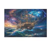 Sailing Ship Wooden Jigsaws Puzzles for Adults 1000 Jigsaw Puzzle, Decompressing Intellectual Educational Toy for Kids （75×50cm）