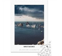 Sailing Ships in Brittany 1000-Piece Jigsaw Puzzle for Adults, 70x50cm/1000pcs, Screen-Free Activity, Weekend Downtime And Puzzle Lovers
