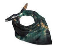 Sailing Ships In The Old City Port Women's Head Scarf Hair Square Scarves Headscarf for Sleeping Travel Beach 25"x25"