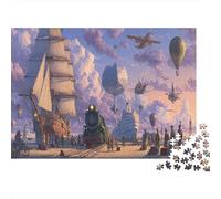 Sailing Ships, Trains And Passenger Planes,Puzzles Gemusterte Nachhaltige Puzzles Für Erwachsene Hochwertige Holzspielpuzzles 1000pcs (75x50cm)